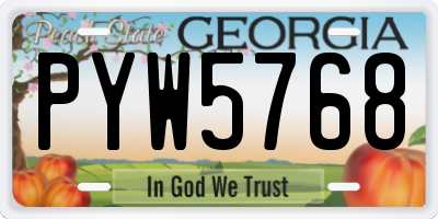 GA license plate PYW5768