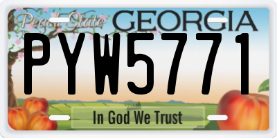 GA license plate PYW5771