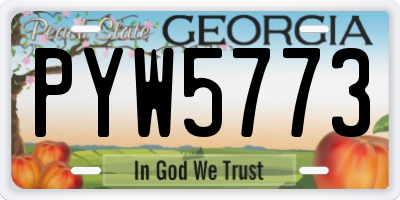 GA license plate PYW5773