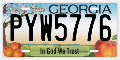 GA license plate PYW5776