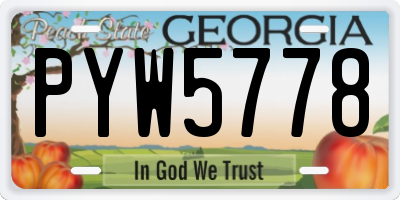 GA license plate PYW5778