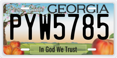 GA license plate PYW5785