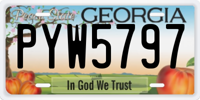 GA license plate PYW5797