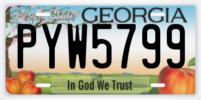GA license plate PYW5799