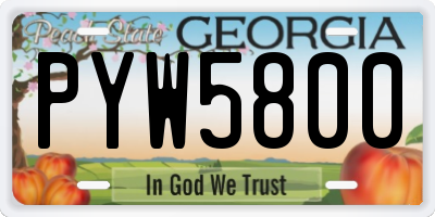 GA license plate PYW5800