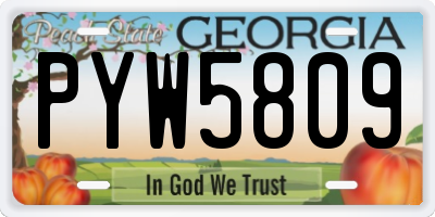 GA license plate PYW5809
