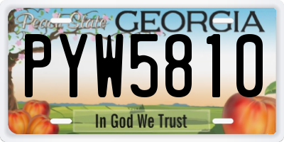 GA license plate PYW5810