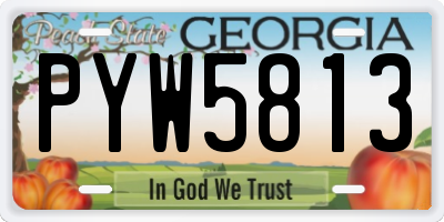 GA license plate PYW5813