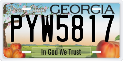 GA license plate PYW5817