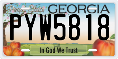 GA license plate PYW5818