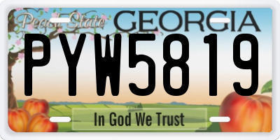 GA license plate PYW5819