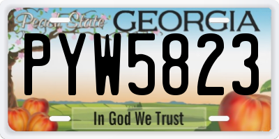 GA license plate PYW5823