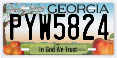 GA license plate PYW5824