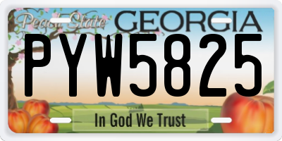 GA license plate PYW5825
