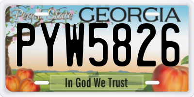 GA license plate PYW5826
