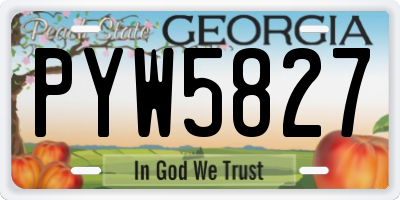 GA license plate PYW5827