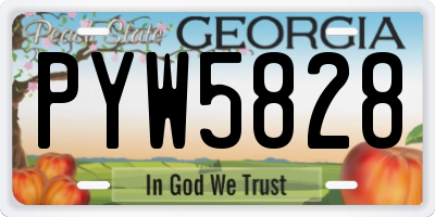 GA license plate PYW5828