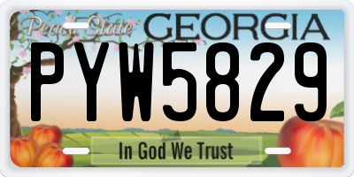 GA license plate PYW5829