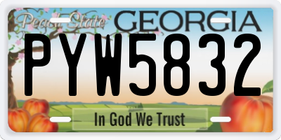 GA license plate PYW5832