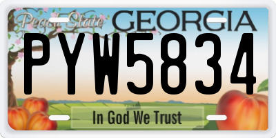 GA license plate PYW5834