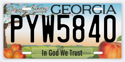 GA license plate PYW5840