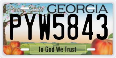 GA license plate PYW5843