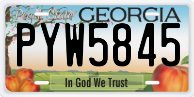 GA license plate PYW5845