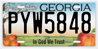GA license plate PYW5848