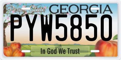 GA license plate PYW5850