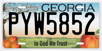 GA license plate PYW5852