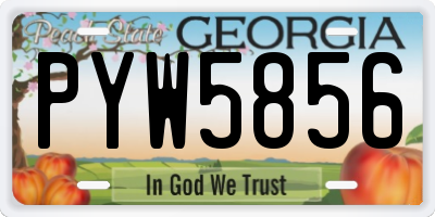 GA license plate PYW5856