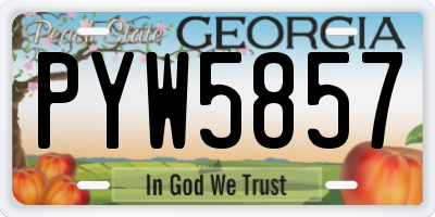 GA license plate PYW5857
