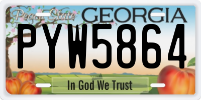 GA license plate PYW5864