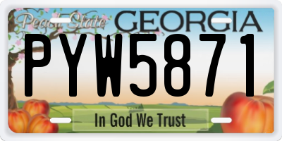GA license plate PYW5871