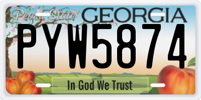 GA license plate PYW5874