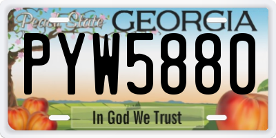 GA license plate PYW5880