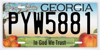 GA license plate PYW5881