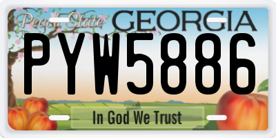 GA license plate PYW5886