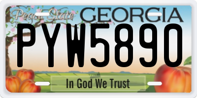 GA license plate PYW5890