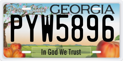 GA license plate PYW5896