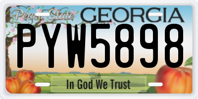 GA license plate PYW5898