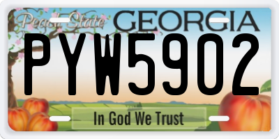 GA license plate PYW5902