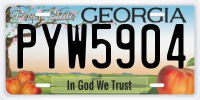GA license plate PYW5904