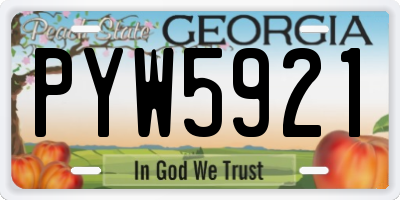 GA license plate PYW5921