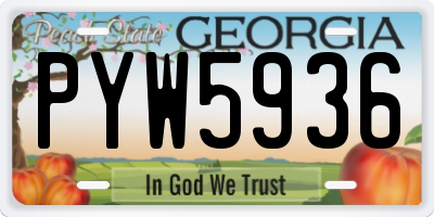 GA license plate PYW5936