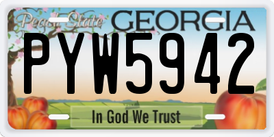 GA license plate PYW5942