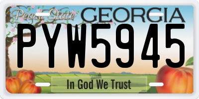 GA license plate PYW5945