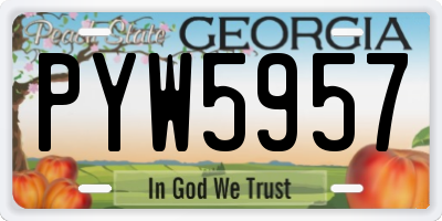 GA license plate PYW5957