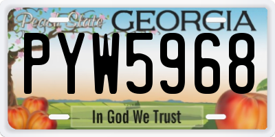 GA license plate PYW5968