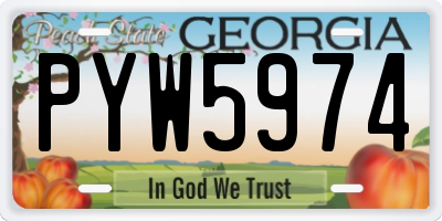 GA license plate PYW5974